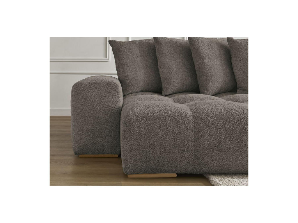 Anakin - Fixed Panoramic Sofa - Bouclé Fabric - 10 Cushions