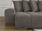 Anakin - Fixed Panoramic Sofa - Bouclé Fabric - 10 Cushions