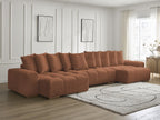 Anakin - Fixed Panoramic Sofa - Bouclé Fabric - 10 Cushions