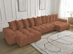 Anakin - Fixed Panoramic Sofa - Bouclé Fabric - 10 Cushions