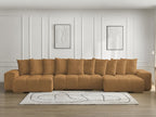 Anakin - Fixed Panoramic Sofa - Bouclé Fabric - 10 Cushions