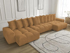 Anakin - Fixed Panoramic Sofa - Bouclé Fabric - 10 Cushions