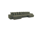 Anakin - Fixed Panoramic Sofa - Bouclé Fabric - 10 Cushions