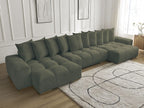 Anakin - Fixed Panoramic Sofa - Bouclé Fabric - 10 Cushions