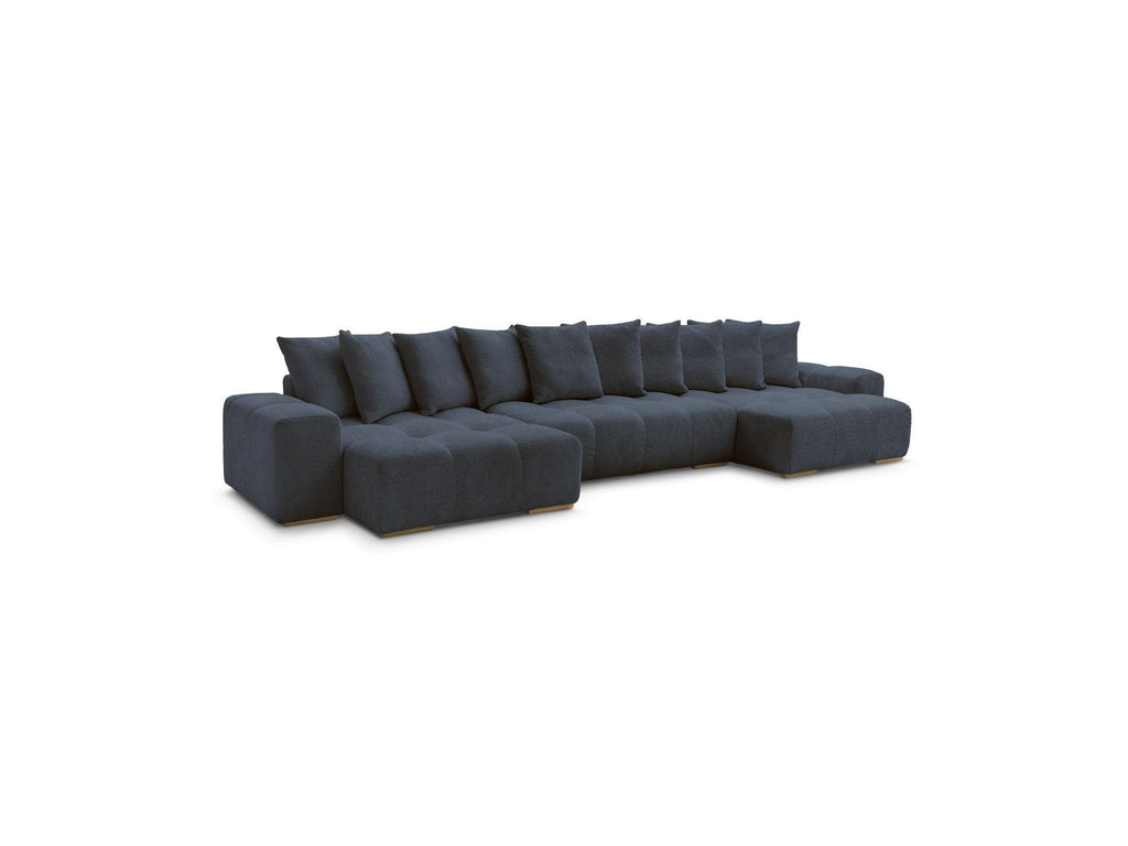Anakin - Fixed Panoramic Sofa - Bouclé Fabric - 10 Cushions
