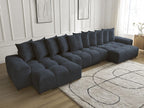 Anakin - Fixed Panoramic Sofa - Bouclé Fabric - 10 Cushions