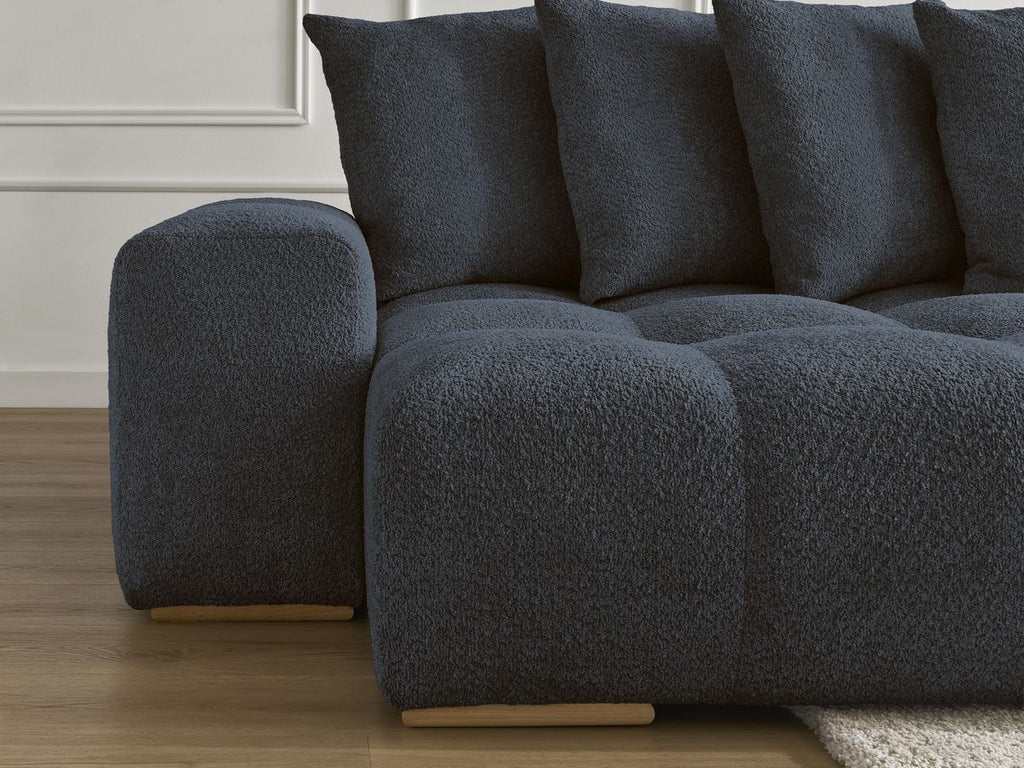 Anakin - Fixed Panoramic Sofa - Bouclé Fabric - 10 Cushions