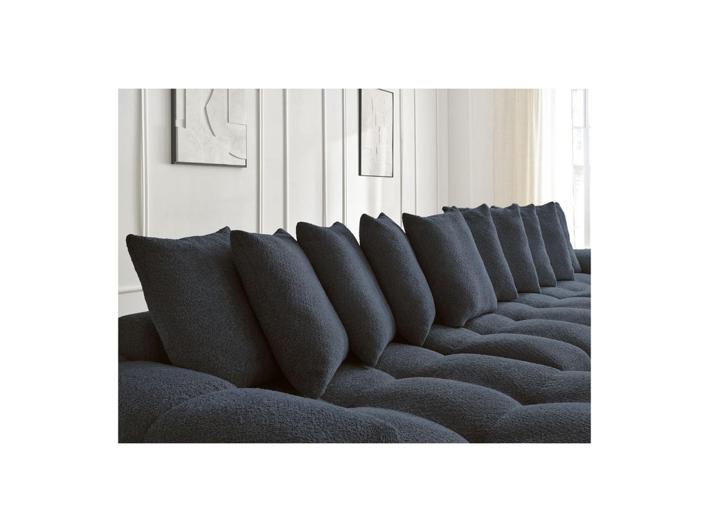 Anakin - Fixed Panoramic Sofa - Bouclé Fabric - 10 Cushions