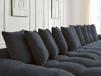 Anakin - Fixed Panoramic Sofa - Bouclé Fabric - 10 Cushions