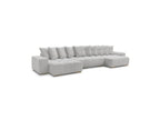 Anakin - Fixed Panoramic Sofa - Bouclé Fabric - 10 Cushions
