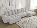 Anakin - Fixed Panoramic Sofa - Bouclé Fabric - 10 Cushions