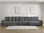 Anakin - Fixed Panoramic Sofa - Bouclé Fabric - 10 Cushions