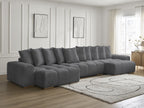 Anakin - Fixed Panoramic Sofa - Bouclé Fabric - 10 Cushions