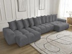 Anakin - Fixed Panoramic Sofa - Bouclé Fabric - 10 Cushions