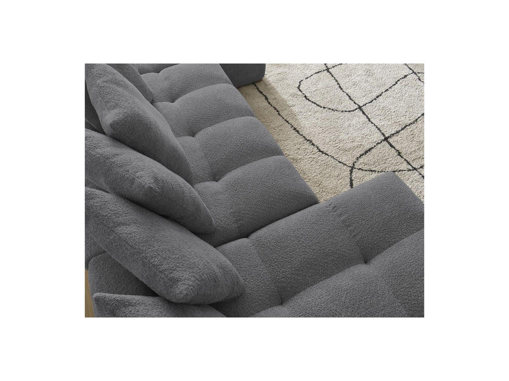Anakin - Fixed Panoramic Sofa - Bouclé Fabric - 10 Cushions