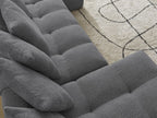 Anakin - Fixed Panoramic Sofa - Bouclé Fabric - 10 Cushions