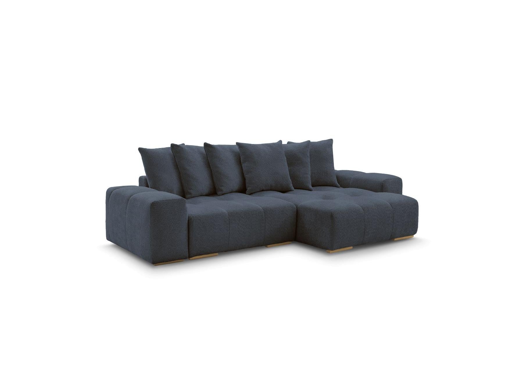Anakin - Canapé D'Angle Réversible - Tissu Bouclette - 6 Coussins