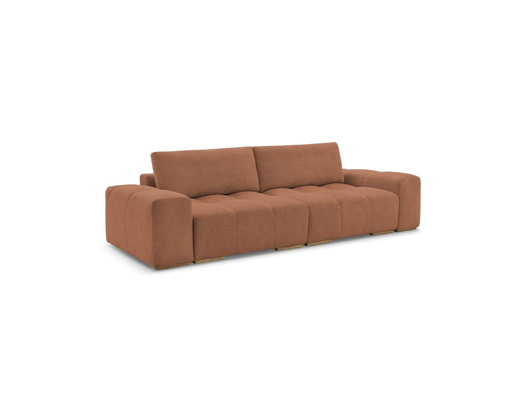 Anakin - Sofá recto convertible con arcón - Tejido bouclé - 2 cojines