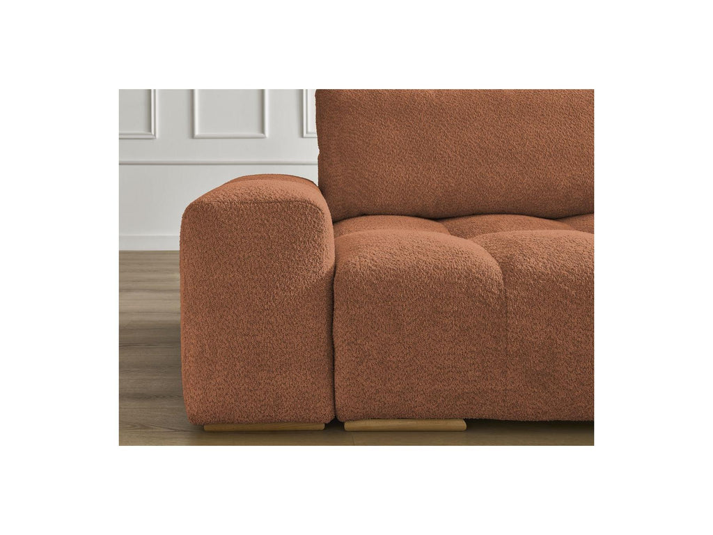 Anakin - Sofá recto convertible con arcón - Tejido bouclé - 2 cojines
