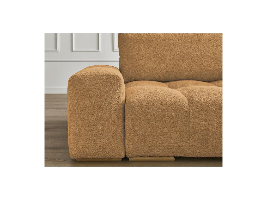 Anakin - Sofá recto convertible con arcón - Tejido bouclé - 2 cojines