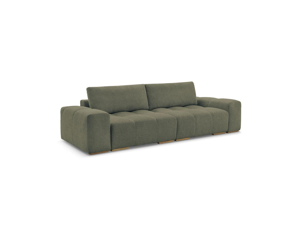 Anakin - Sofá recto convertible con arcón - Tejido bouclé - 2 cojines