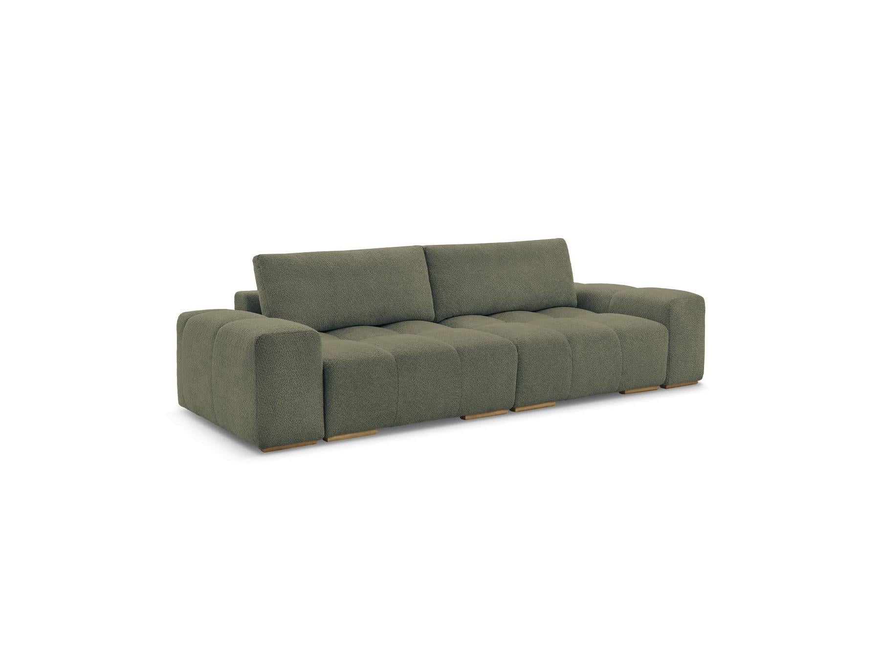 Anakin - Sofá recto convertible con arcón - Tejido bouclé - 2 cojines