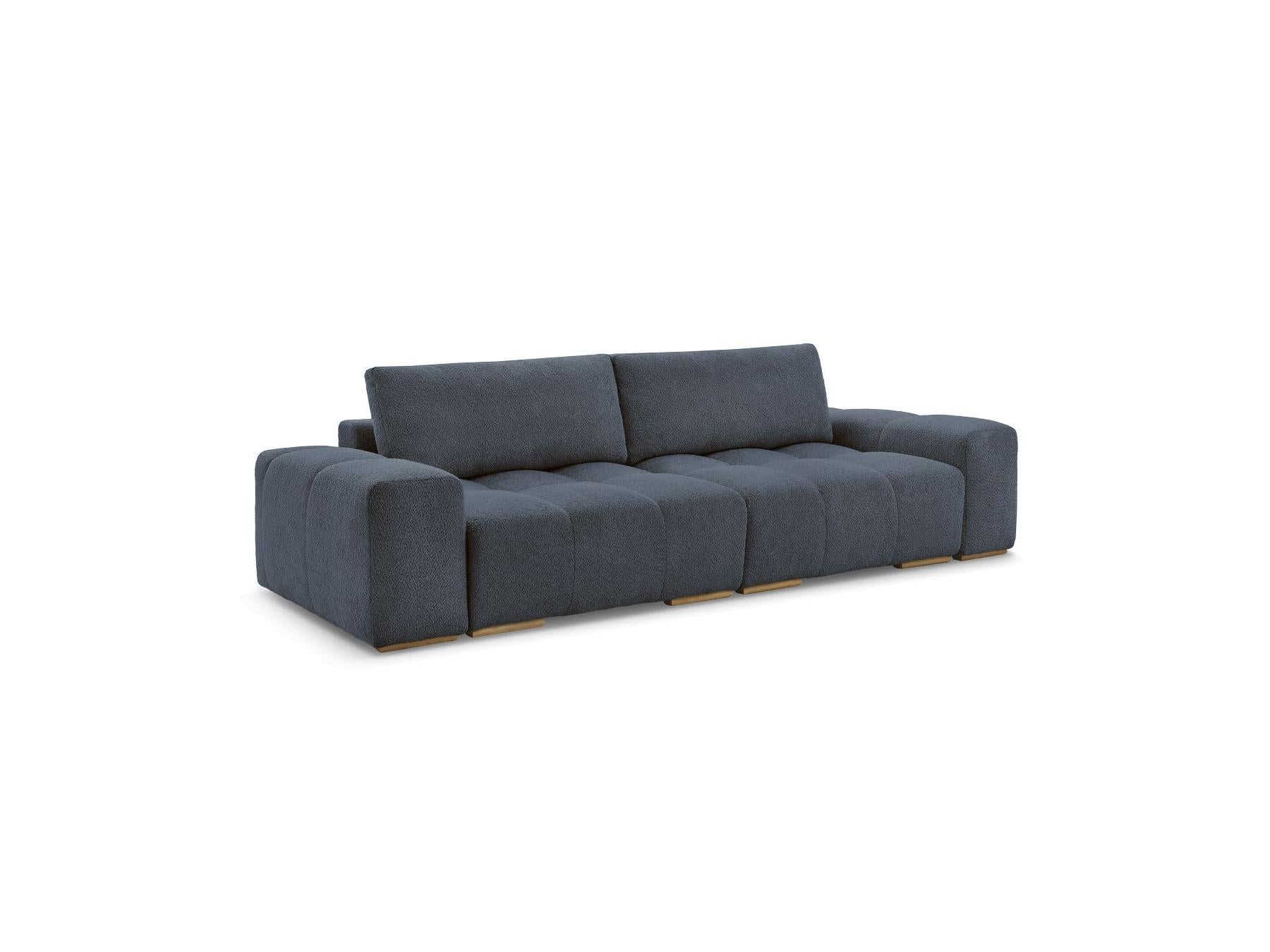 Anakin - Sofá recto convertible con arcón - Tejido bouclé - 2 cojines