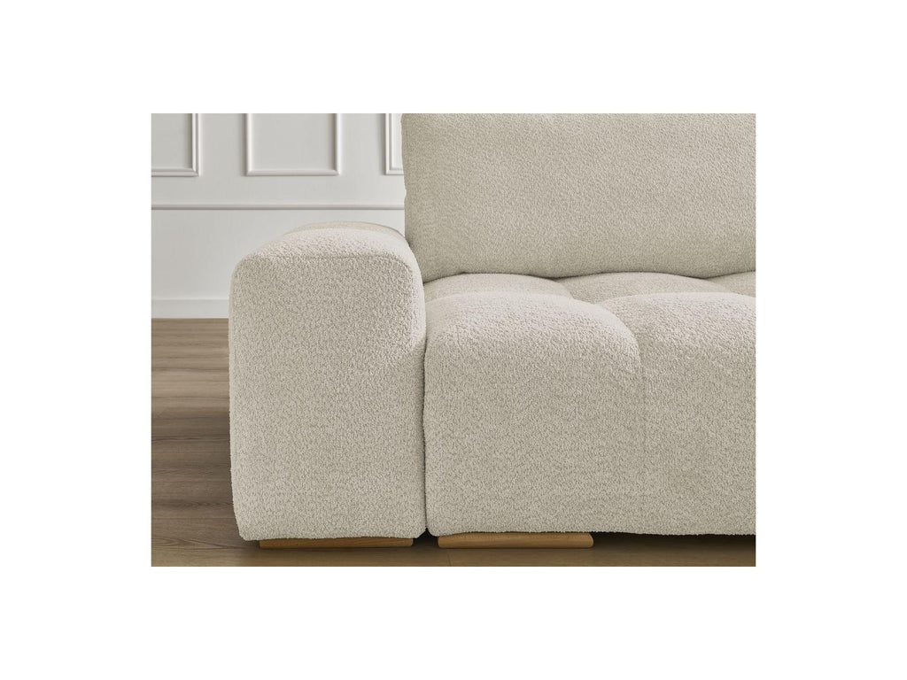 Anakin - Sofá recto convertible con arcón - Tejido bouclé - 2 cojines