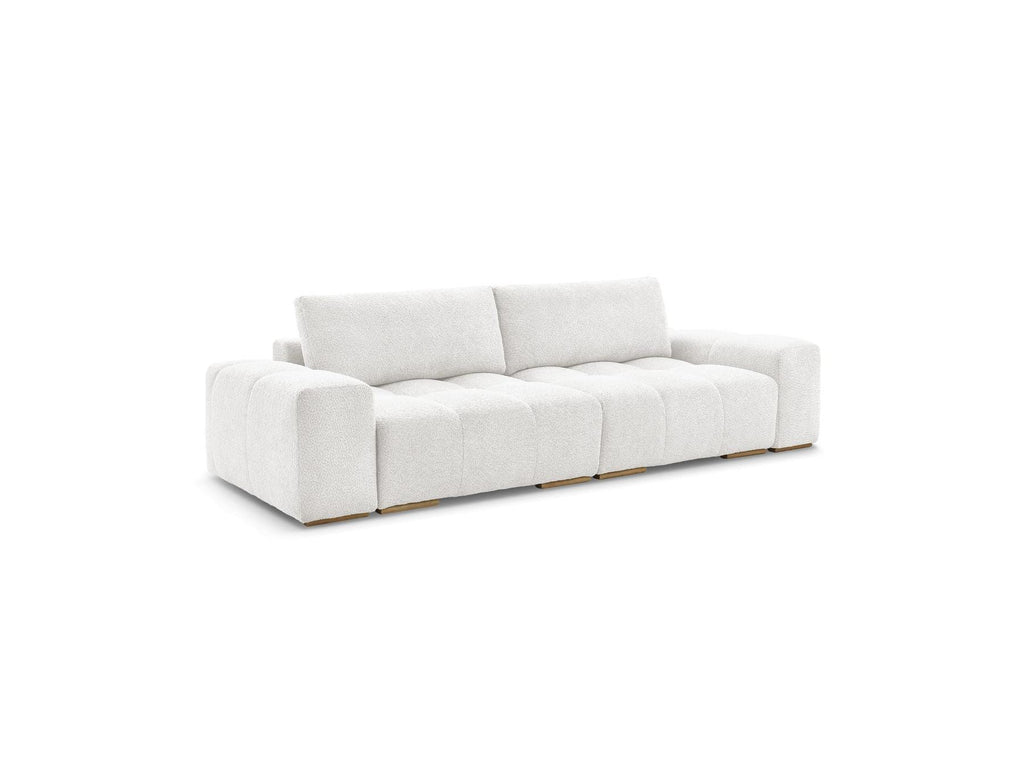 Anakin - Sofá recto convertible con arcón - Tejido bouclé - 2 cojines