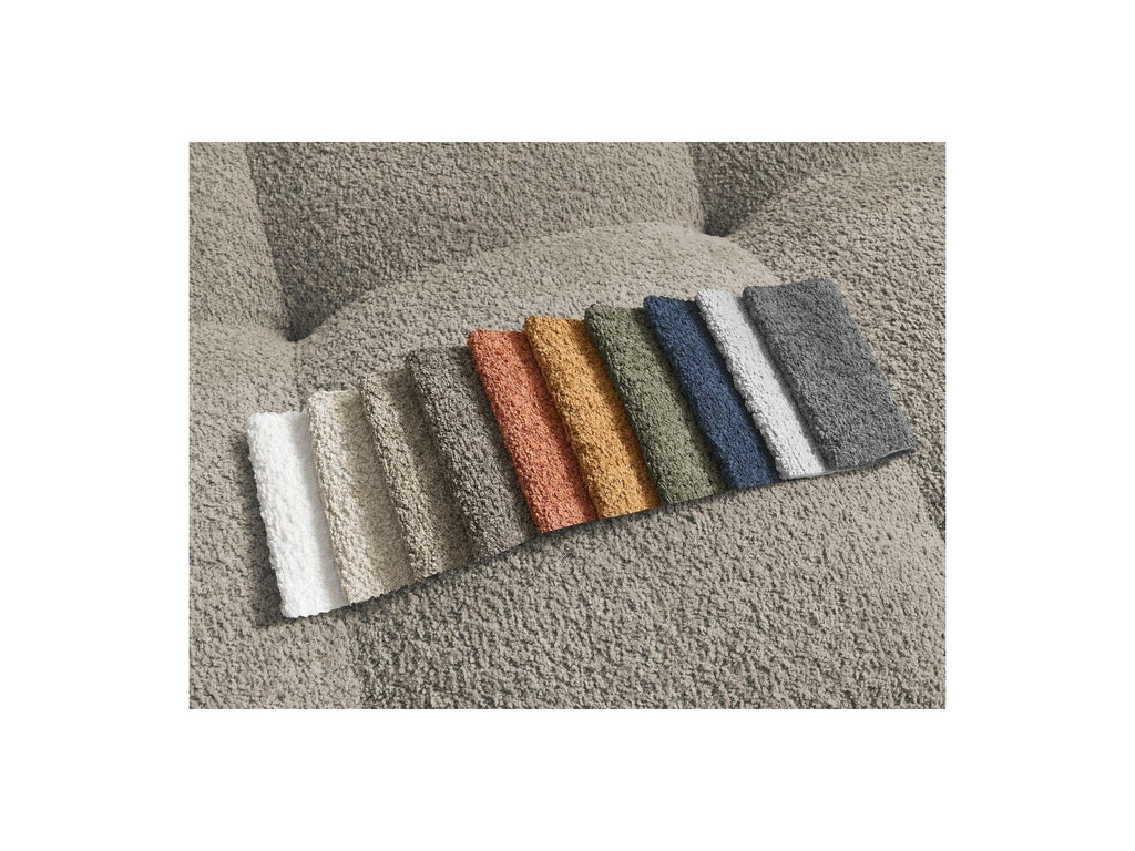 Anakin - Sofá recto cama con arcón - Tejido bouclé - 6 cojines