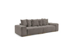 Anakin - Sofá recto cama con arcón - Tejido bouclé - 6 cojines