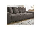 Anakin - Sofá recto cama con arcón - Tejido bouclé - 6 cojines