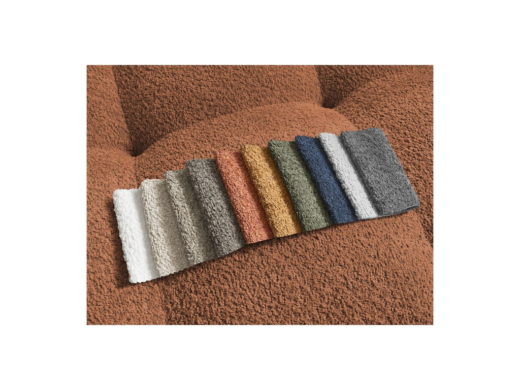 Anakin - Sofá recto cama con arcón - Tejido bouclé - 6 cojines