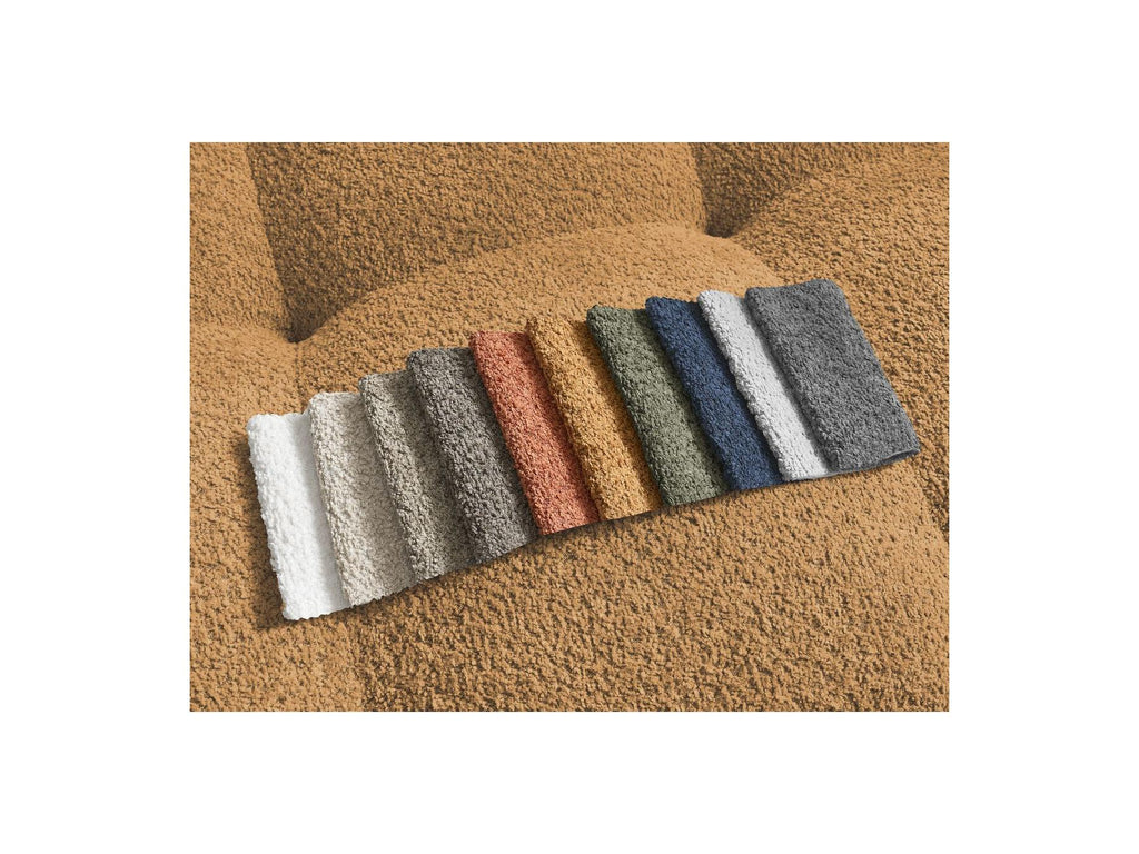 Anakin - Sofá recto cama con arcón - Tejido bouclé - 6 cojines