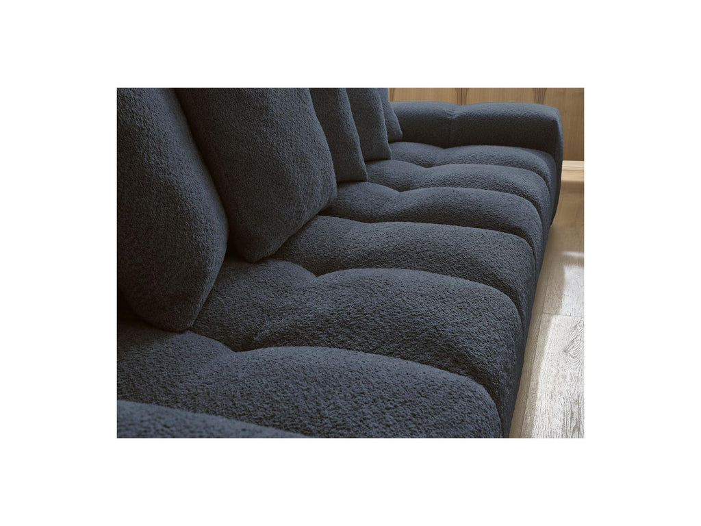 Anakin - Sofá recto cama con arcón - Tejido bouclé - 6 cojines