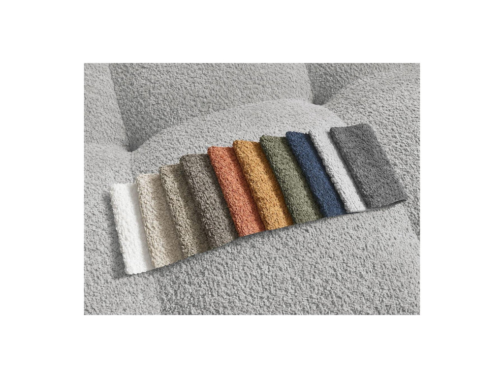 Anakin - Sofá recto cama con arcón - Tejido bouclé - 6 cojines