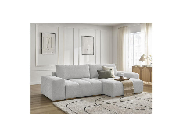 Anakin - Reversible Convertible Corner Sofa with Storage - Bouclé Fabric - 2 Cushions