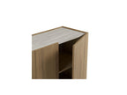 Marion - Aparador 4 puertas - Efecto roble y travertino