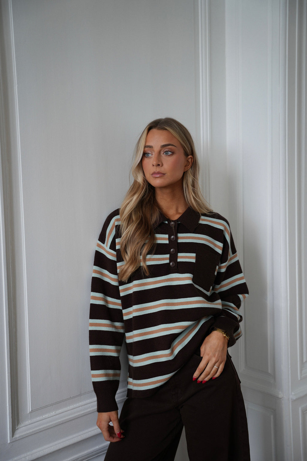 Pull Rayé Candice - Chocolat