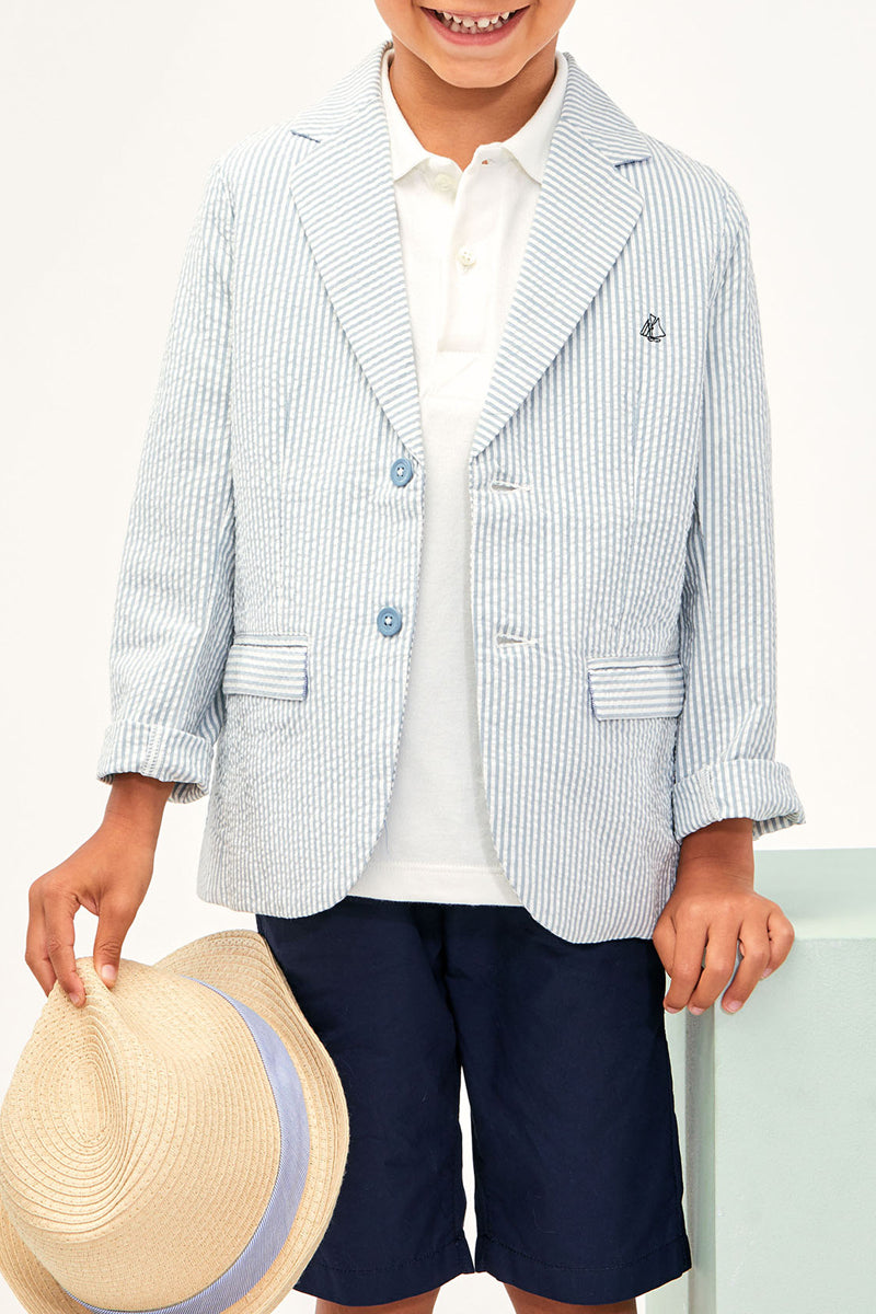 Jacket - Sky Blue And White - Boys