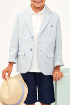 Jacket - Sky Blue And White - Boys