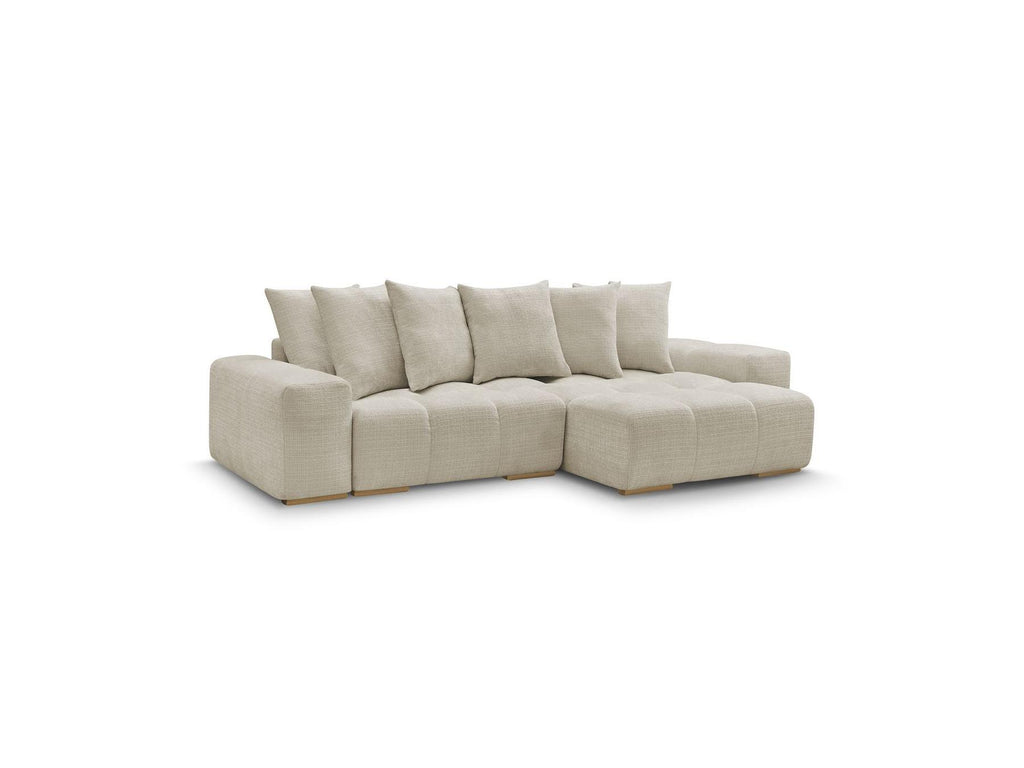 Anakin - Sofá esquinero reversible convertible con arcón - Tejido texturizado - 6 cojines