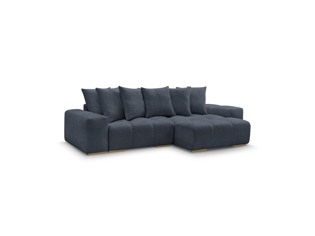 Anakin - Sofá esquinero reversible convertible con arcón - Tejido texturizado - 6 cojines