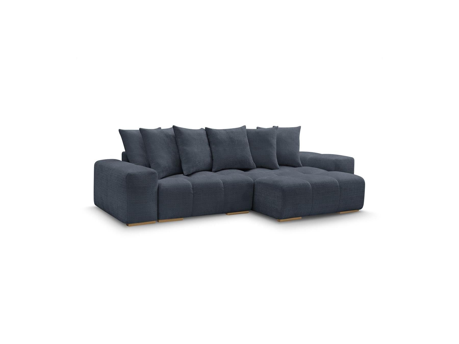 Anakin - Sofá esquinero reversible convertible con arcón - Tejido texturizado - 6 cojines