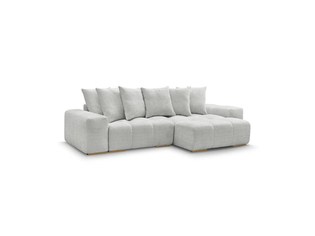 Anakin - Sofá esquinero reversible convertible con arcón - Tejido texturizado - 6 cojines