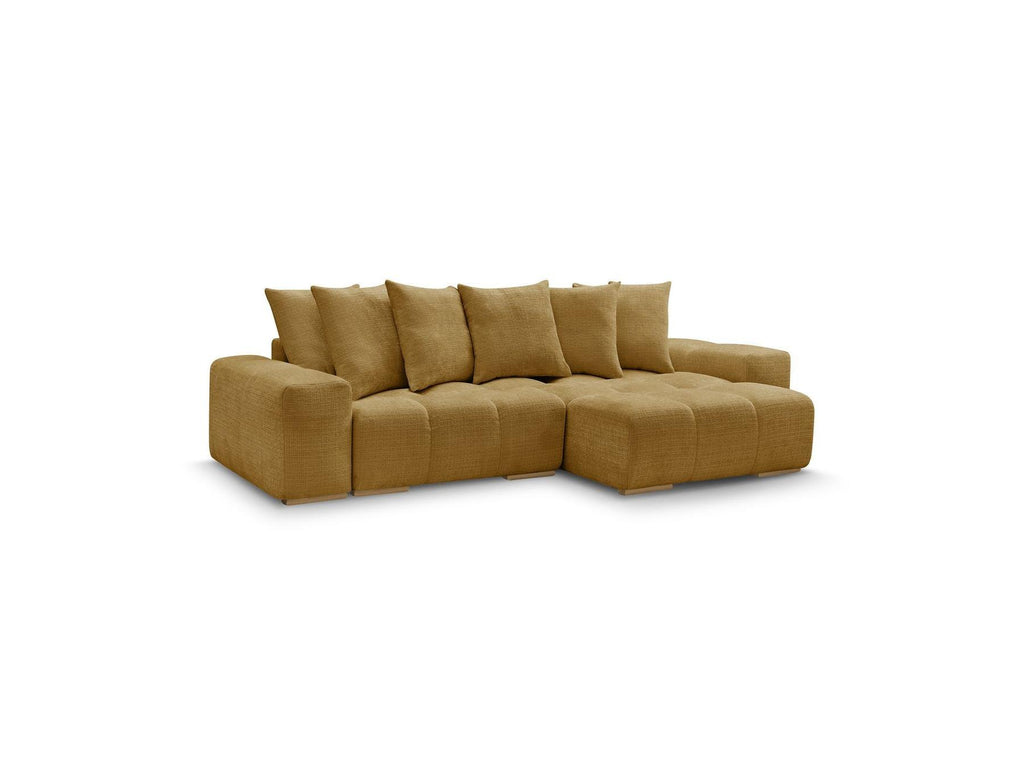 Anakin - Sofá esquinero reversible convertible con arcón - Tejido texturizado - 6 cojines