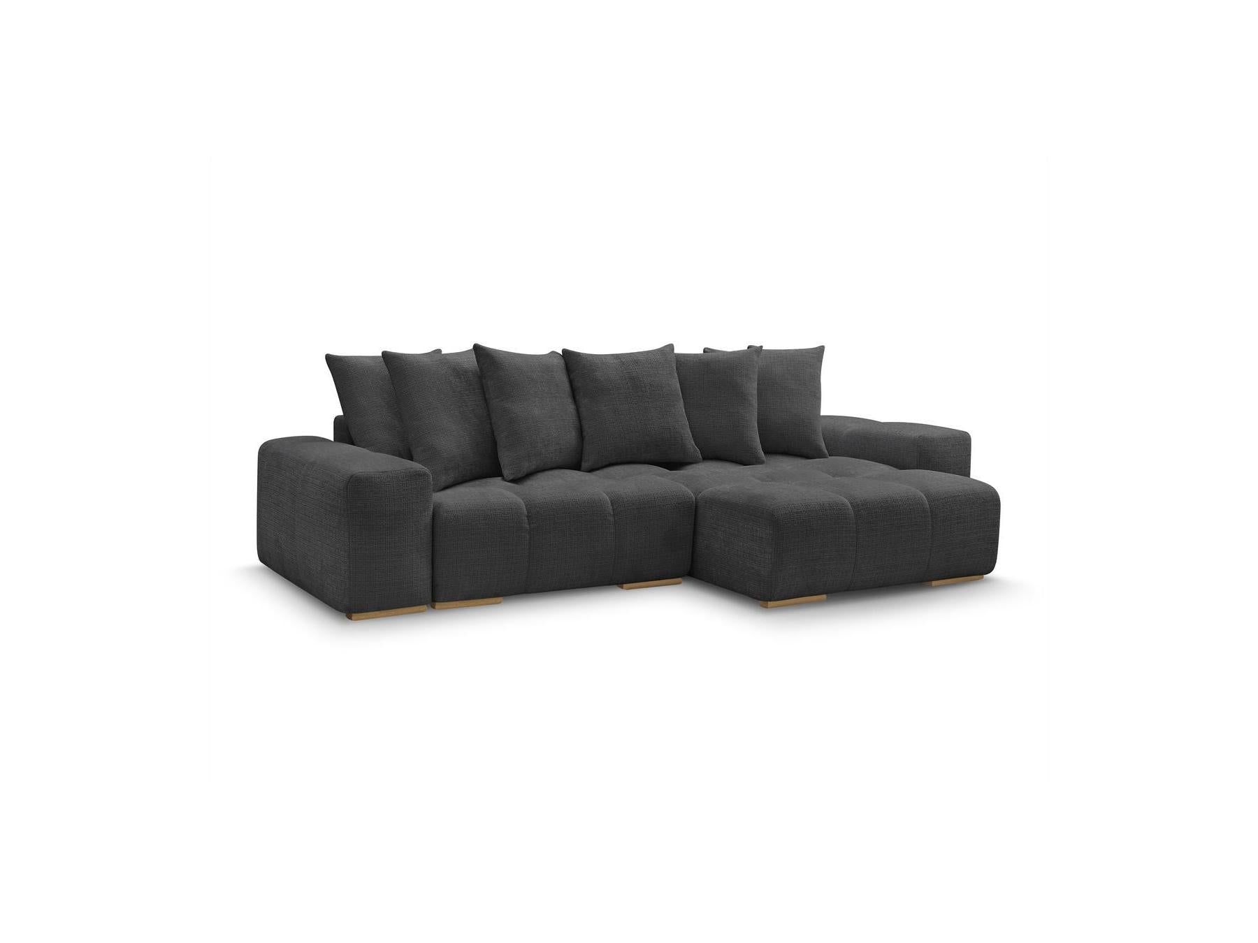 Anakin - Sofá esquinero reversible convertible con arcón - Tejido texturizado - 6 cojines