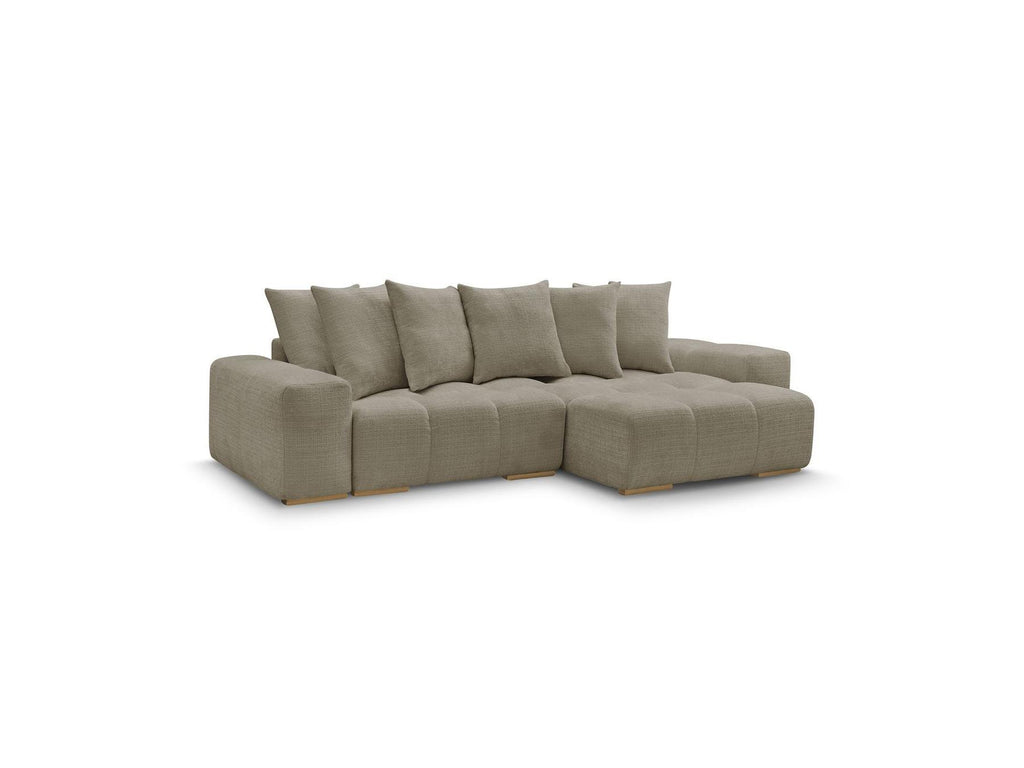 Anakin - Sofá esquinero reversible convertible con arcón - Tejido texturizado - 6 cojines