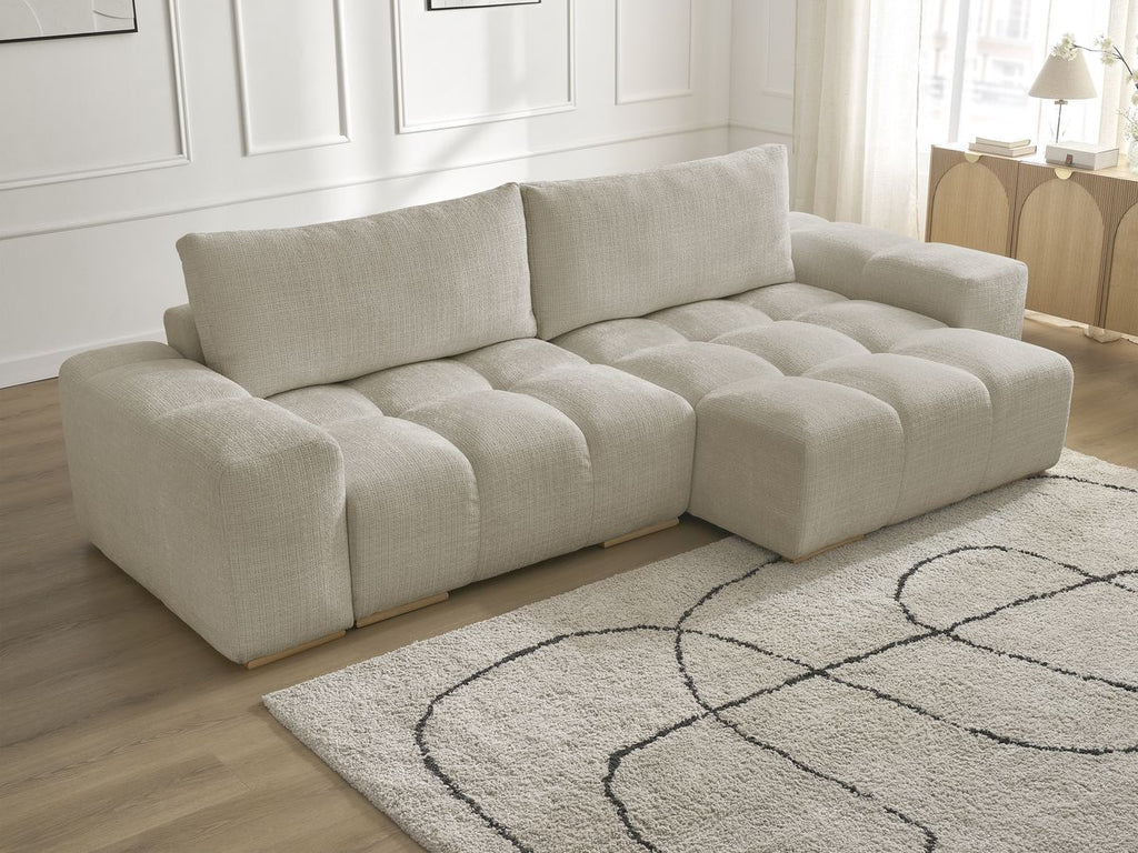Anakin - Reversible Corner Sofa - Textured Fabric - 2 Cushions