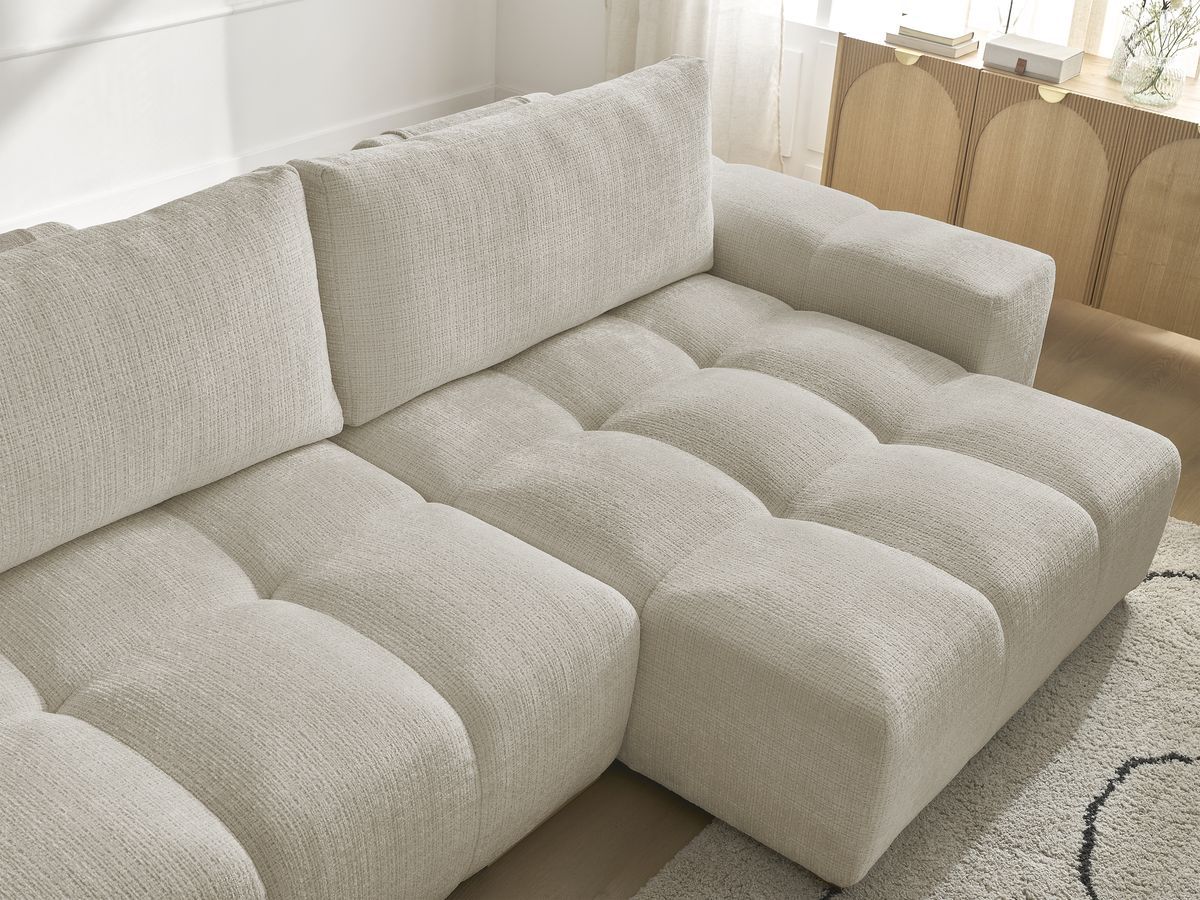 Anakin - Reversible Corner Sofa - Textured Fabric - 2 Cushions